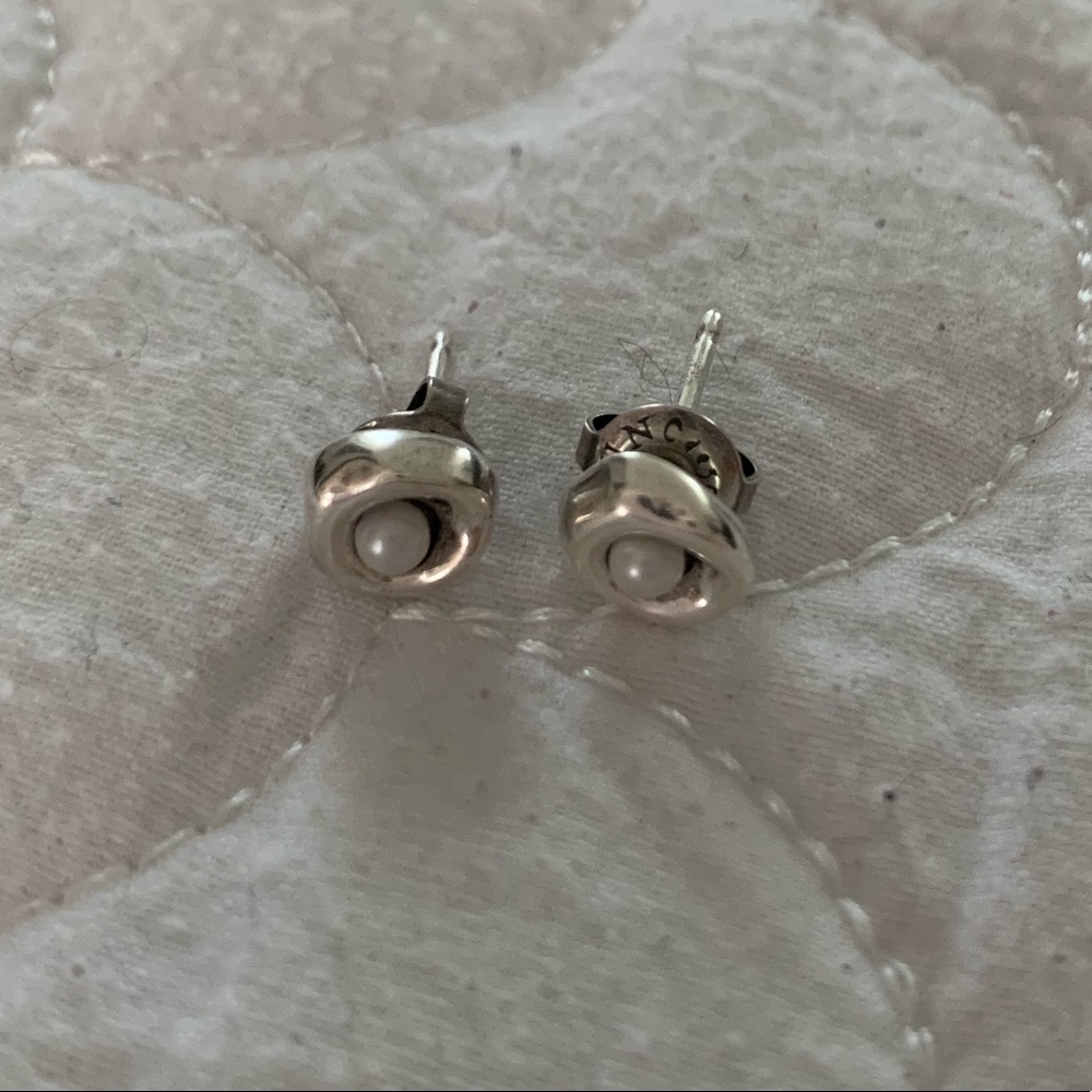 Uno de 50 sterling silver with pear earrings